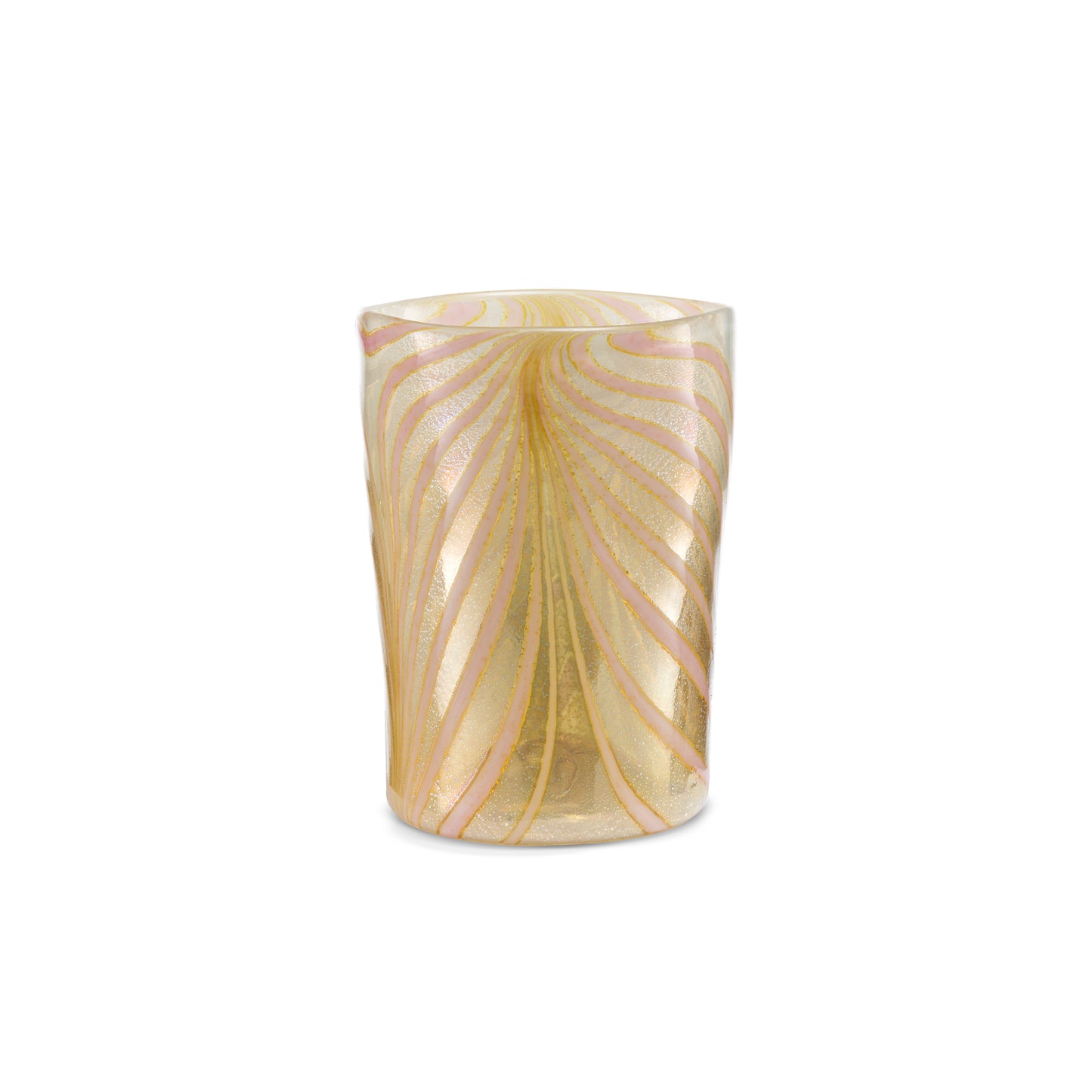 ERNEST Handgefertigtes Muranoglas - Rosa/Gold gestreift