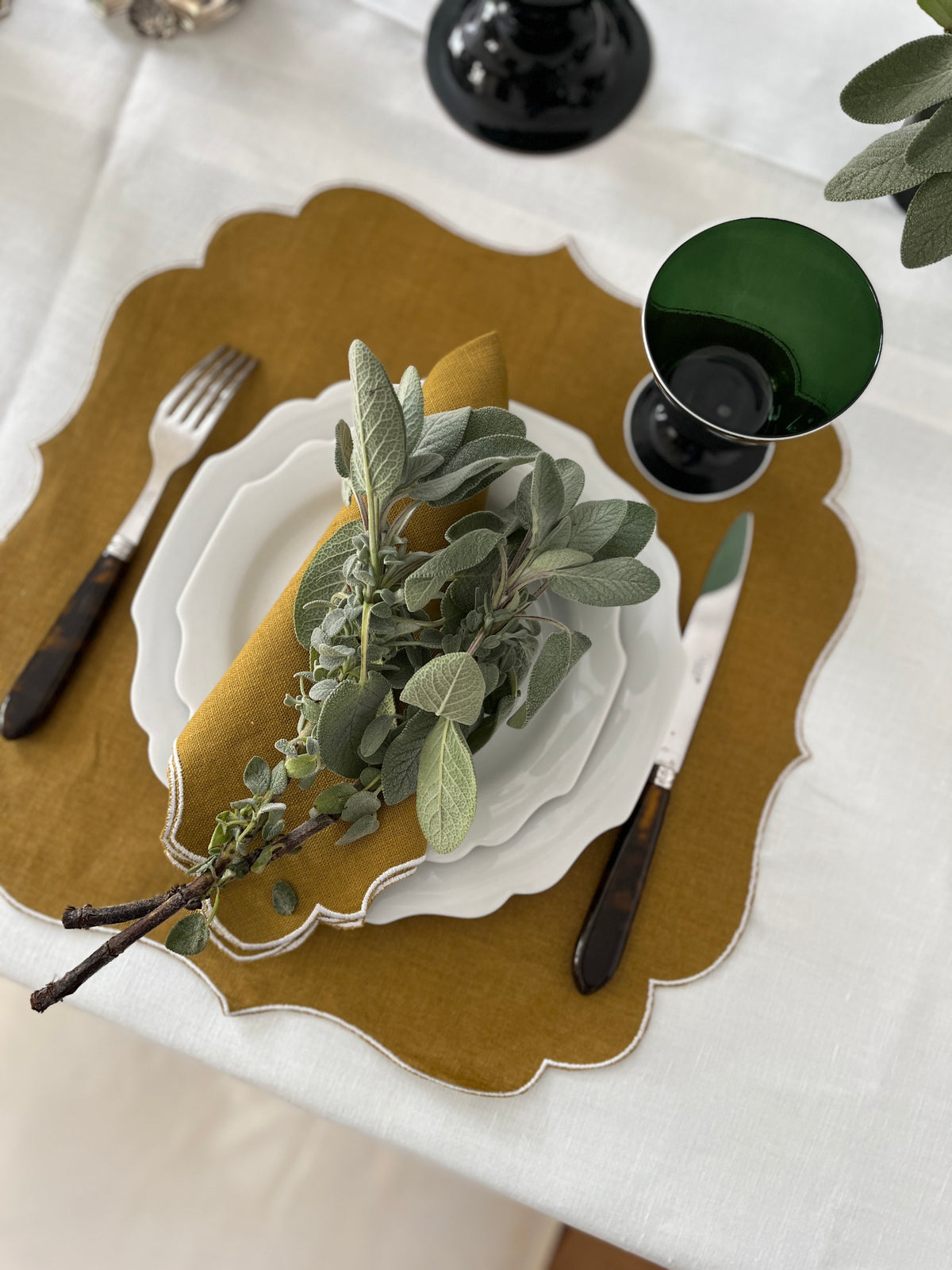 Leinen-Tischset beschichtet (Set aus 6 Stück) - Form Belvedere