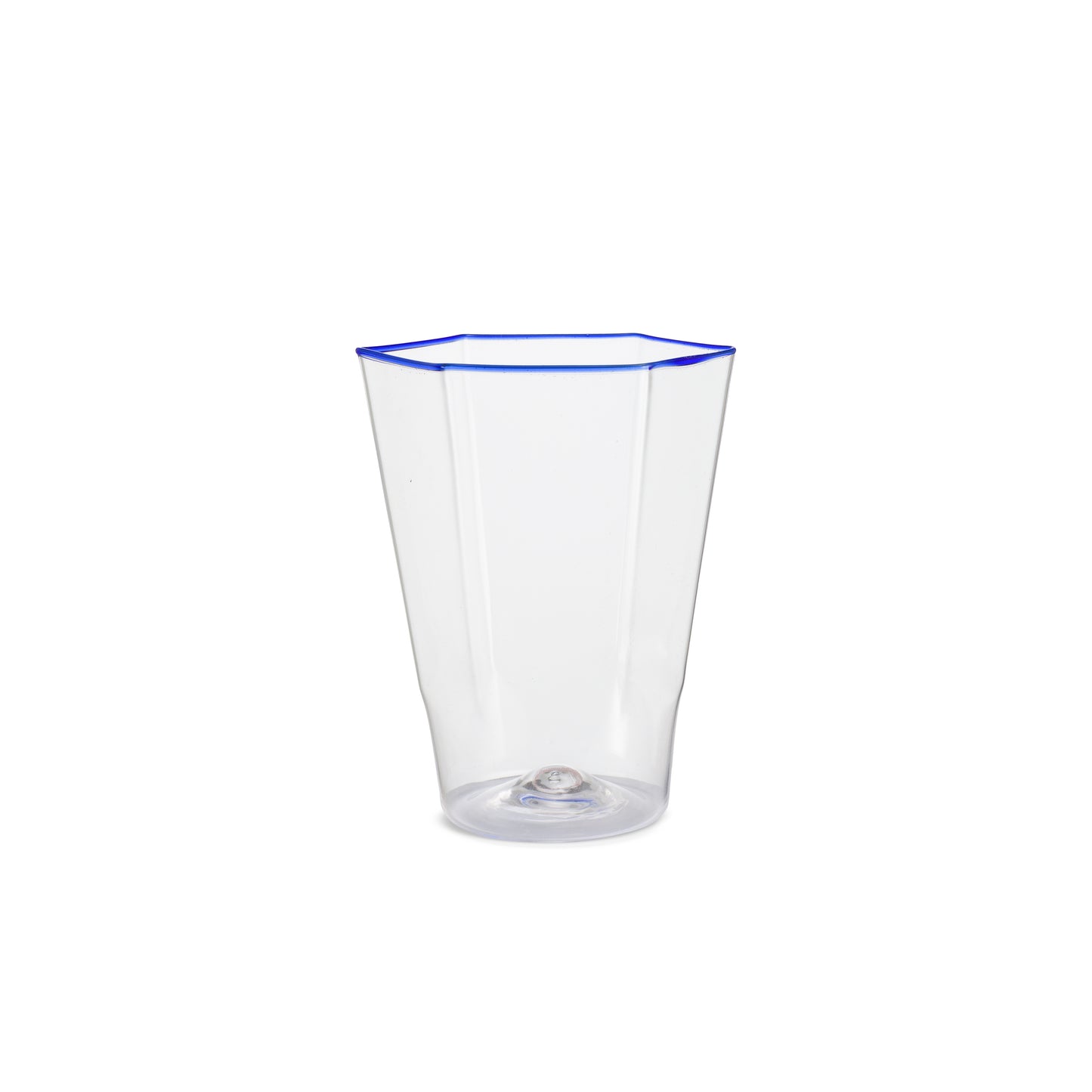 Handgefertigtes Murano-Glas- Stil Carlo Scarpa (transparent mit weißem Rand)