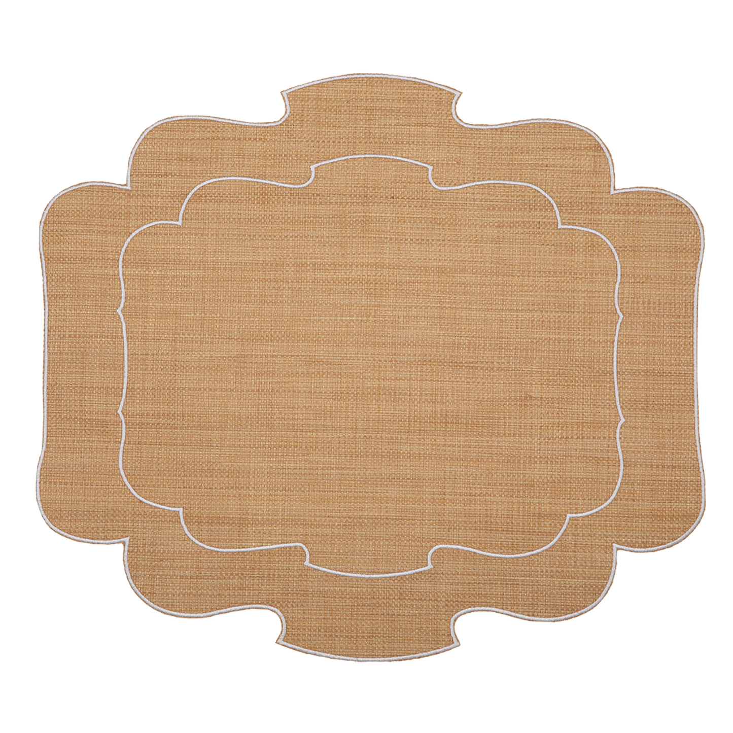 Bast-Tischset abwischbar (Set aus 6 Stück) - Form Versailles
